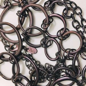 LIA SOPHIA Dark Purple Circle Chain Necklace